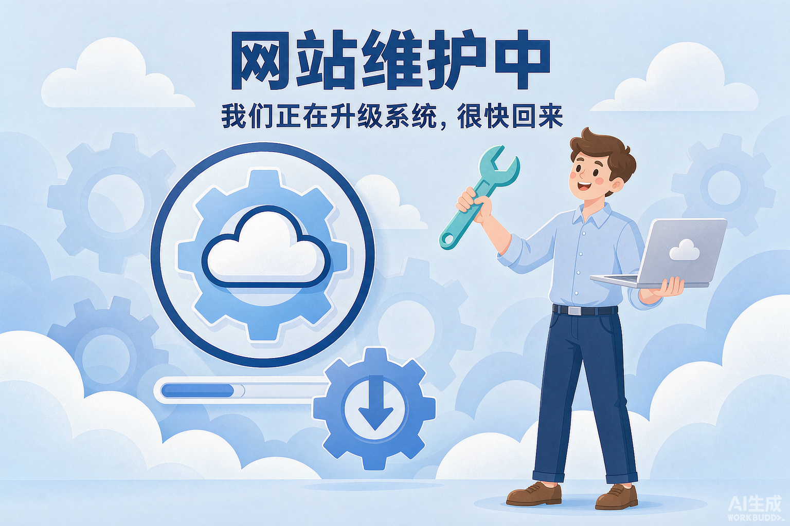 网站维护中